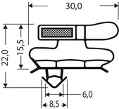 Uszczelka PCV wciskana z magnesem JPC-143